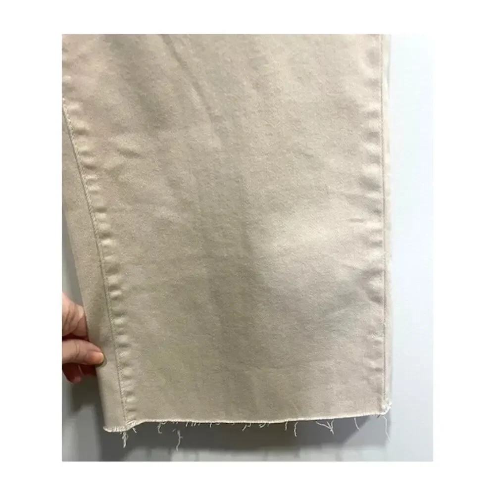 JUDY BLUE Jeans Women's 9/29 Ankle High Waist Raw Hem Khaki Stretchy
